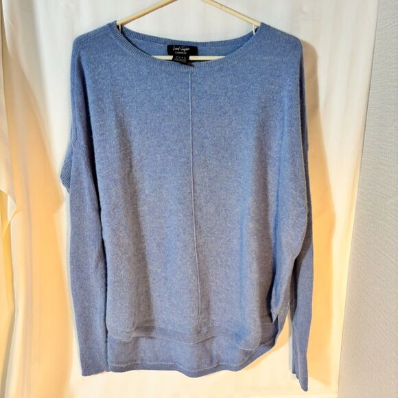 Lord & Taylor | Light Blue Cashmere Oversized Pullover Sweater | Womens Sz Small - Picture 1 of 6